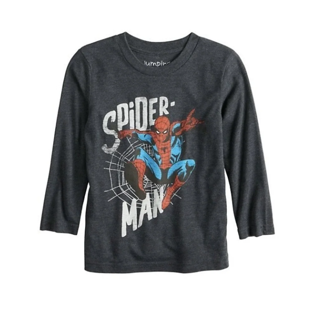 Jumping Beans Boys Marvel Spider Man Graphic Tee 3 Month New with Tags Gray Nice
